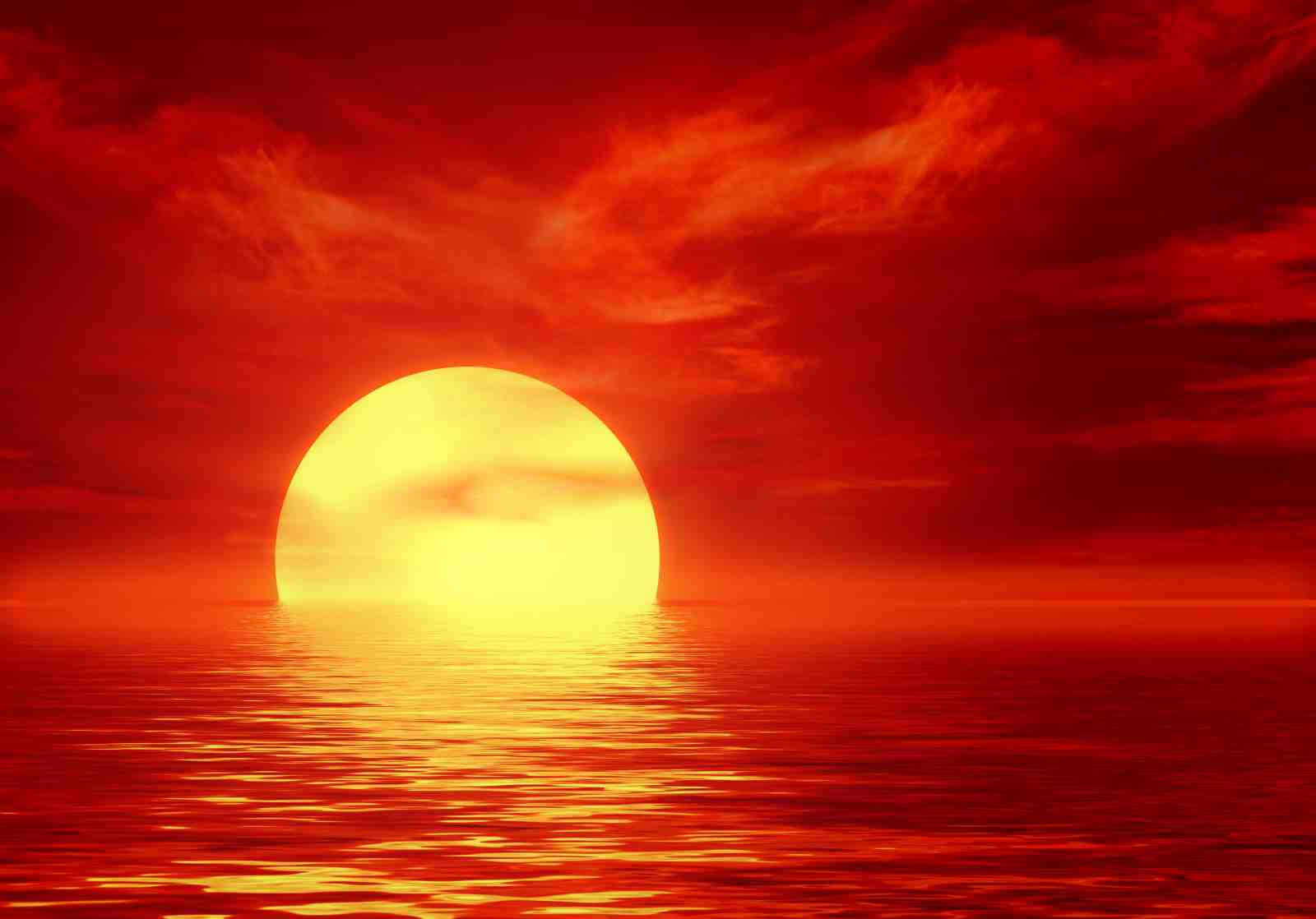 Vibrant Sunset Over Ocean Wall Art