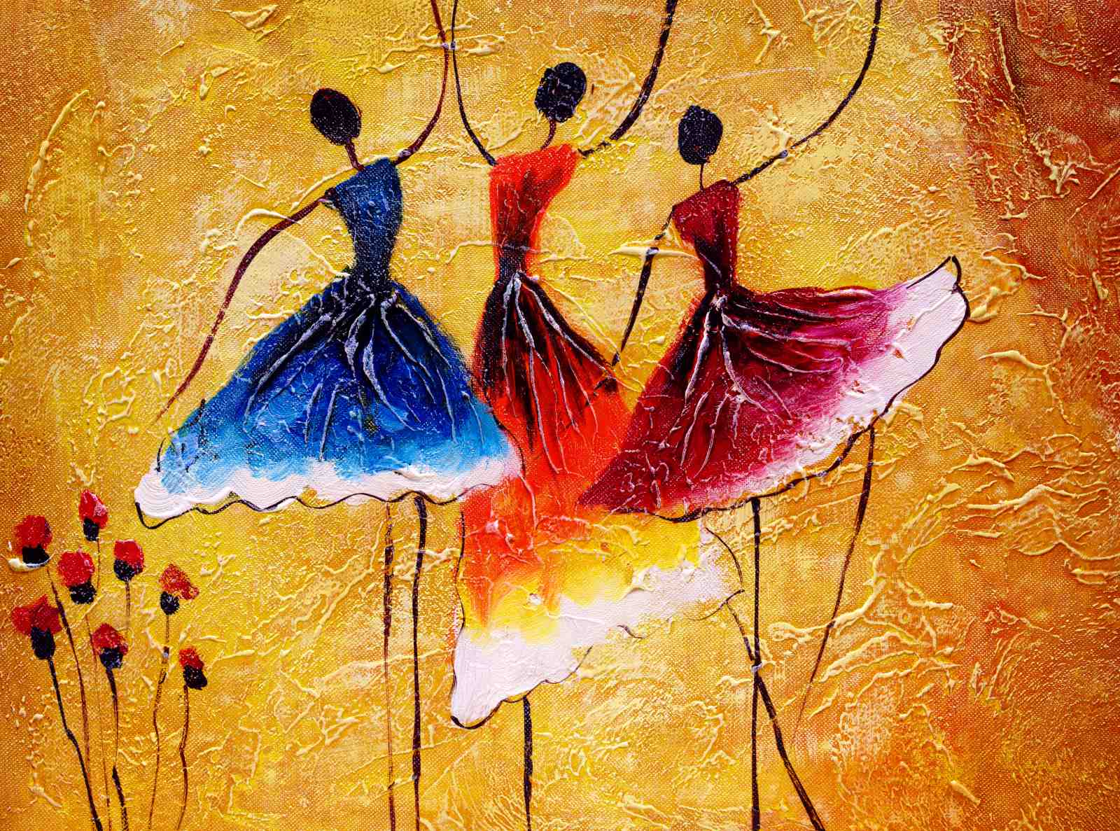 Vibrant Dancers Impressionist Wall Art
