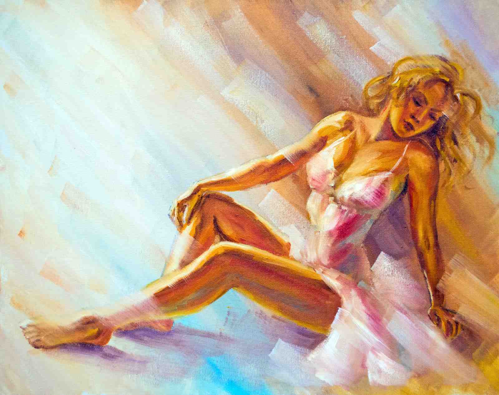 Serene Figure Impressionist Oil Painting Wall Art
