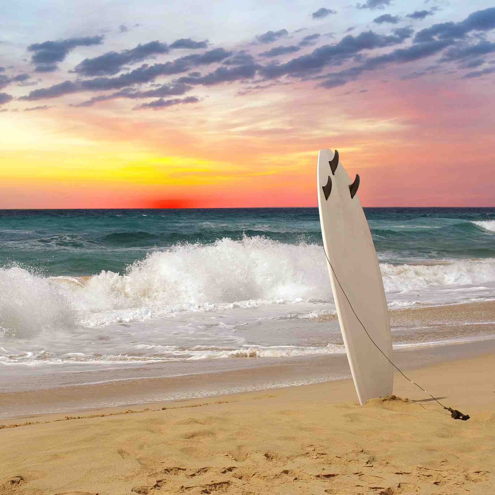 Surfboard Sunset Beach Wall Art