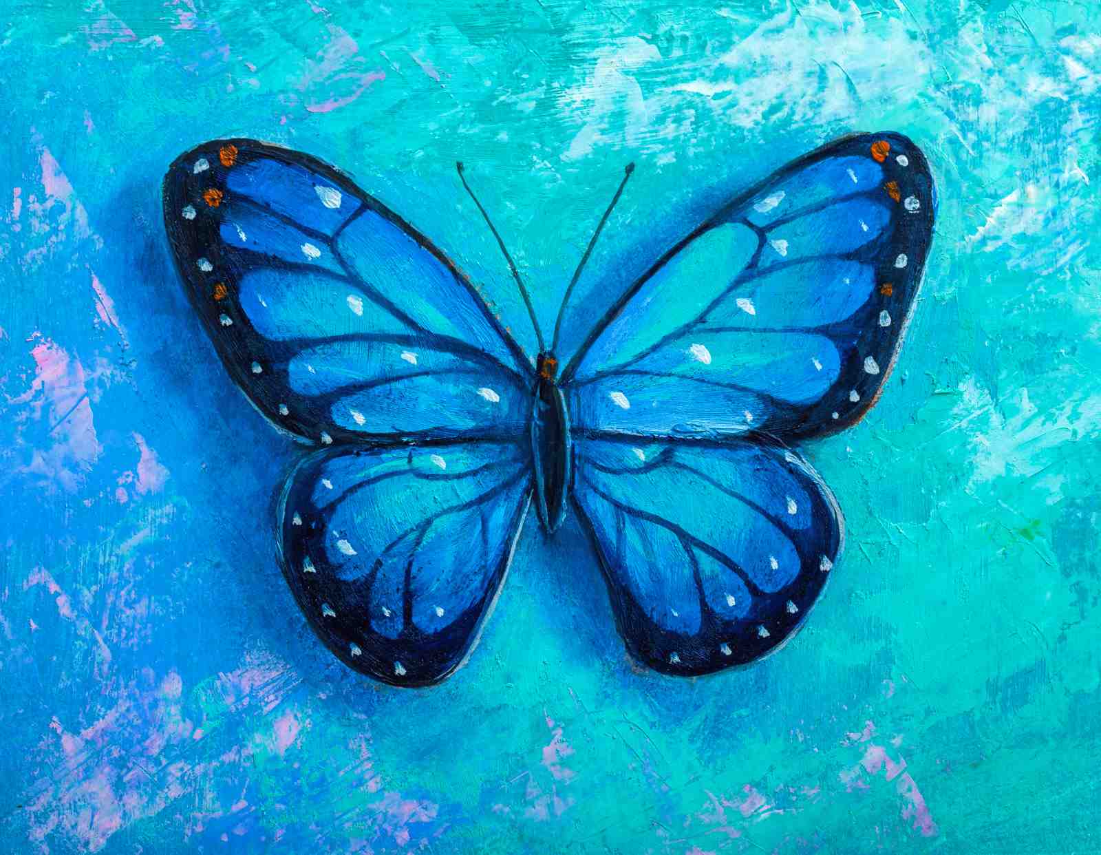 Vibrant Blue Butterfly Art Wall Art