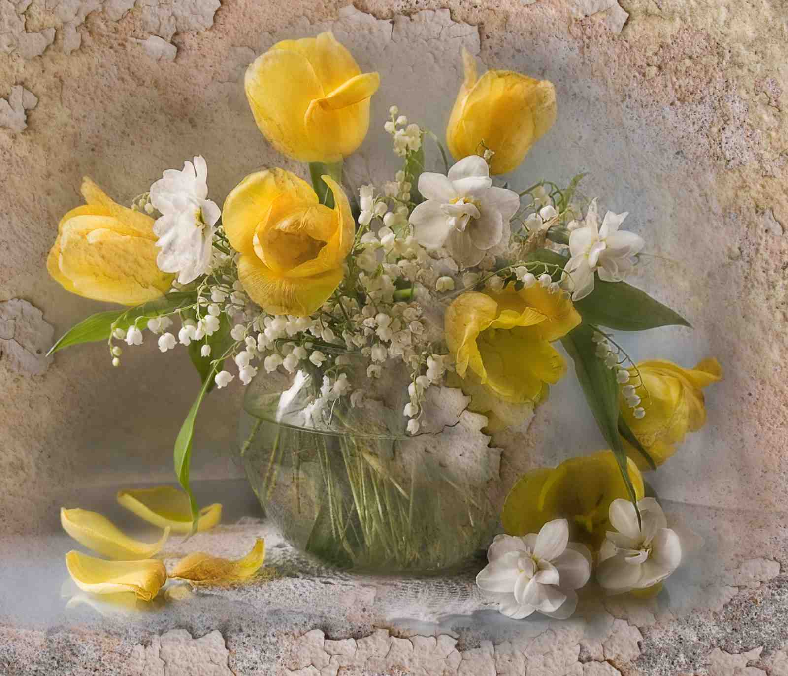 Yellow Tulips & Lily of the Valley Wall Art
