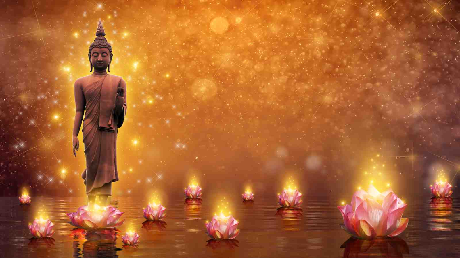 Serene Buddha Lotus Pond Wall Art