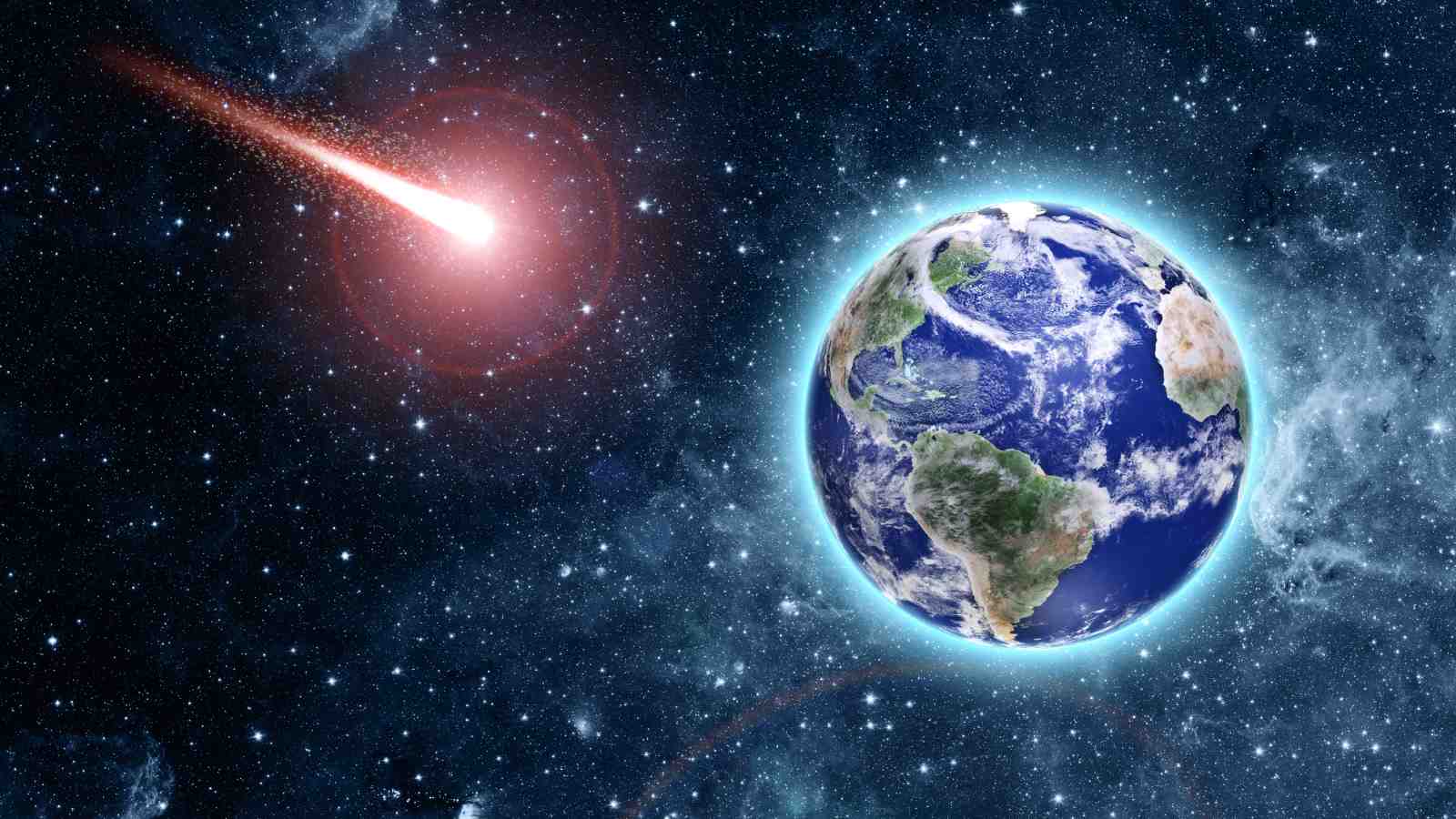 Meteor Streaks Earth Wall Art | Space Wall Art