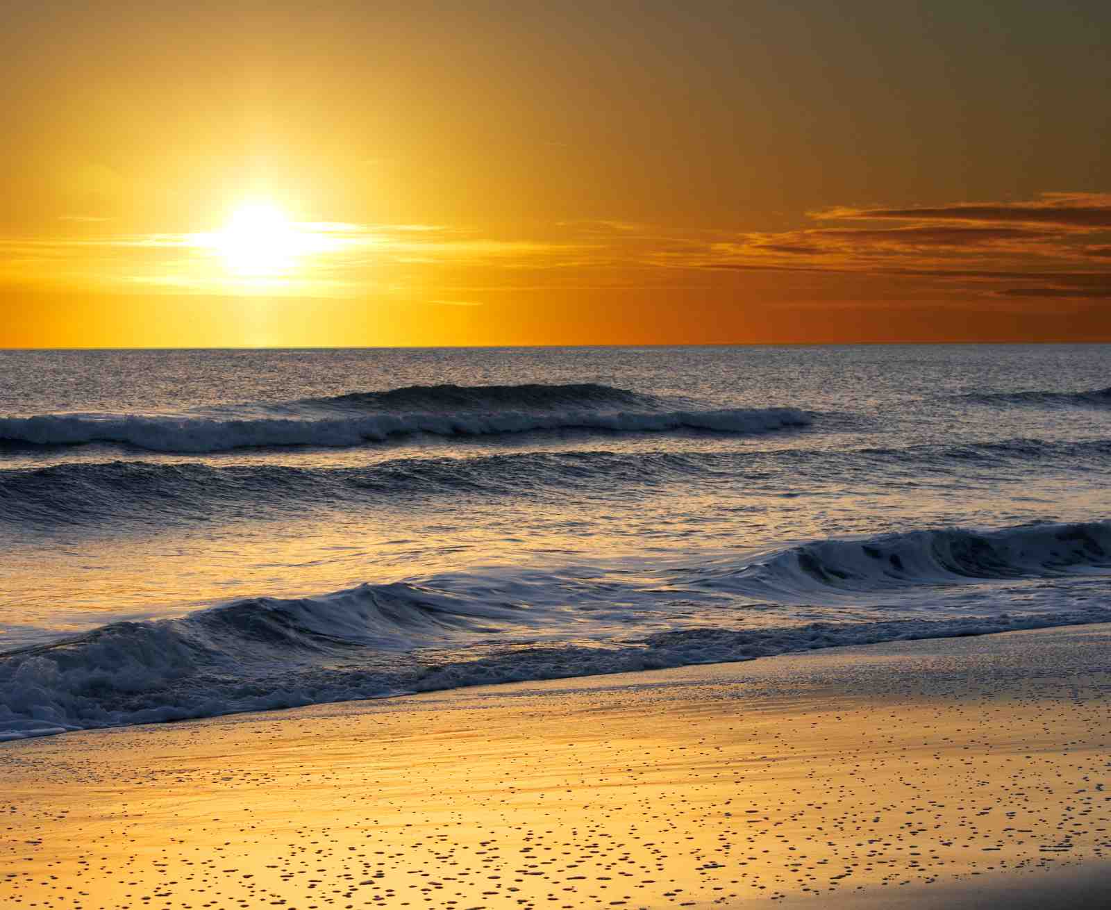 Ocean Sunset Waves Wall Art