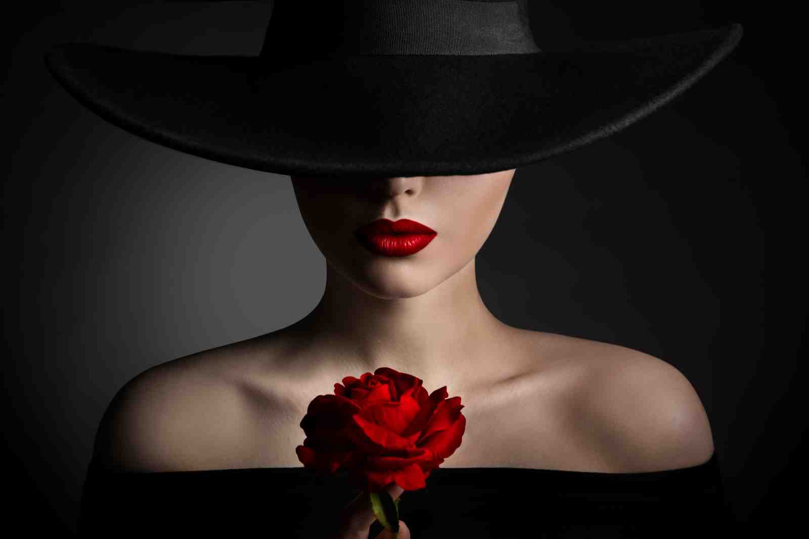 Elegant Lady Red Rose Wall Art