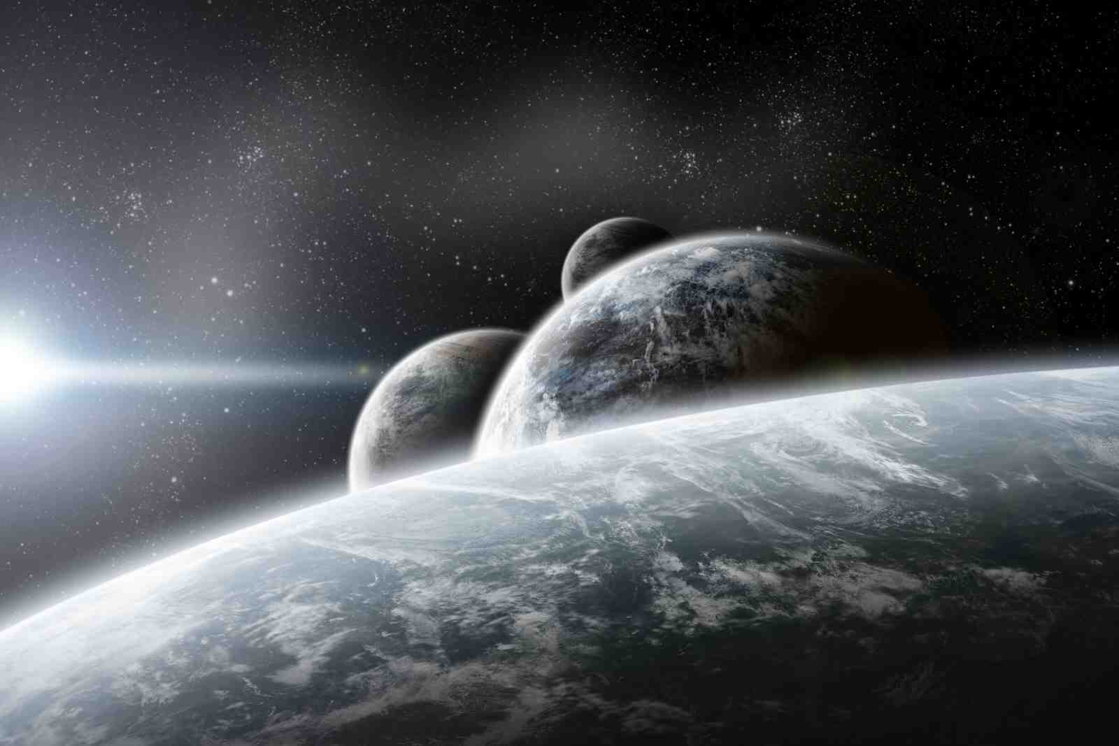 Cosmic Trio Galaxy and Planets Wall Art