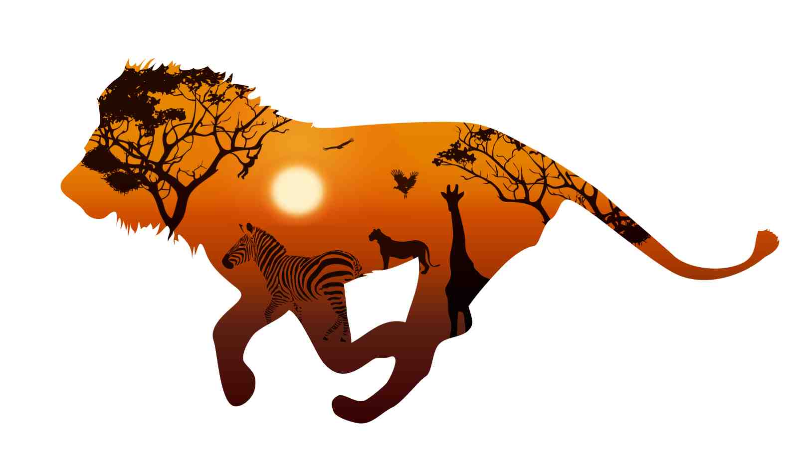 Majestic Lion Safari Sunset Wall Art