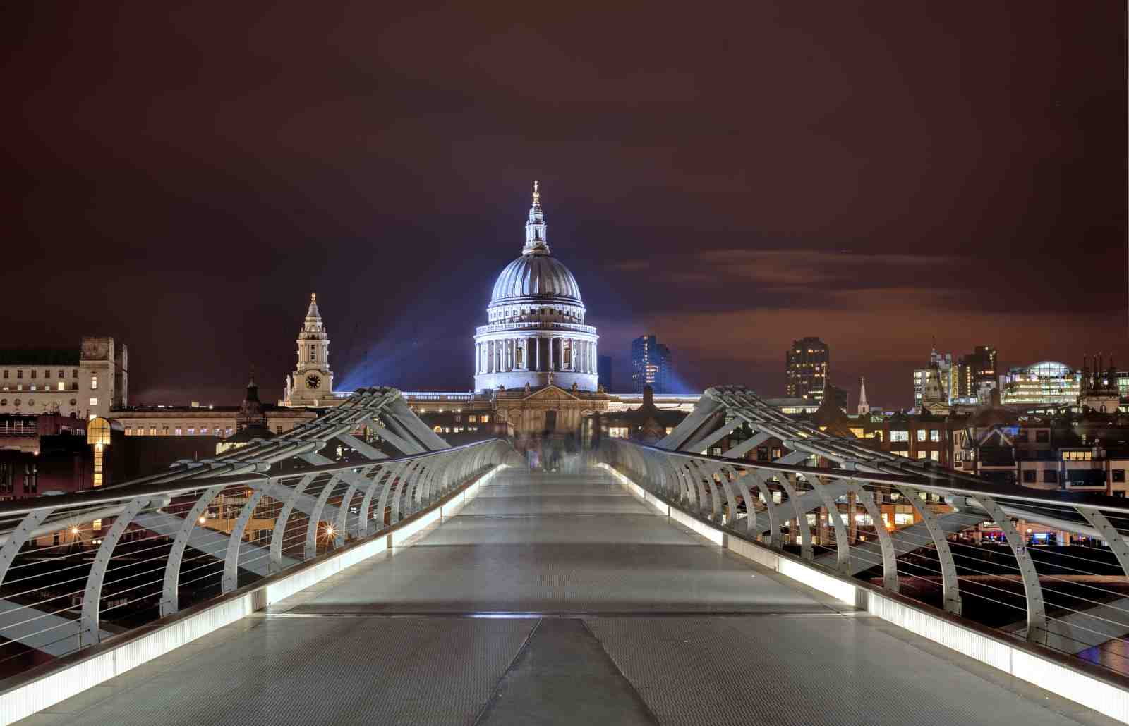 London Millennium Bridge St Pauls Night Wall Art