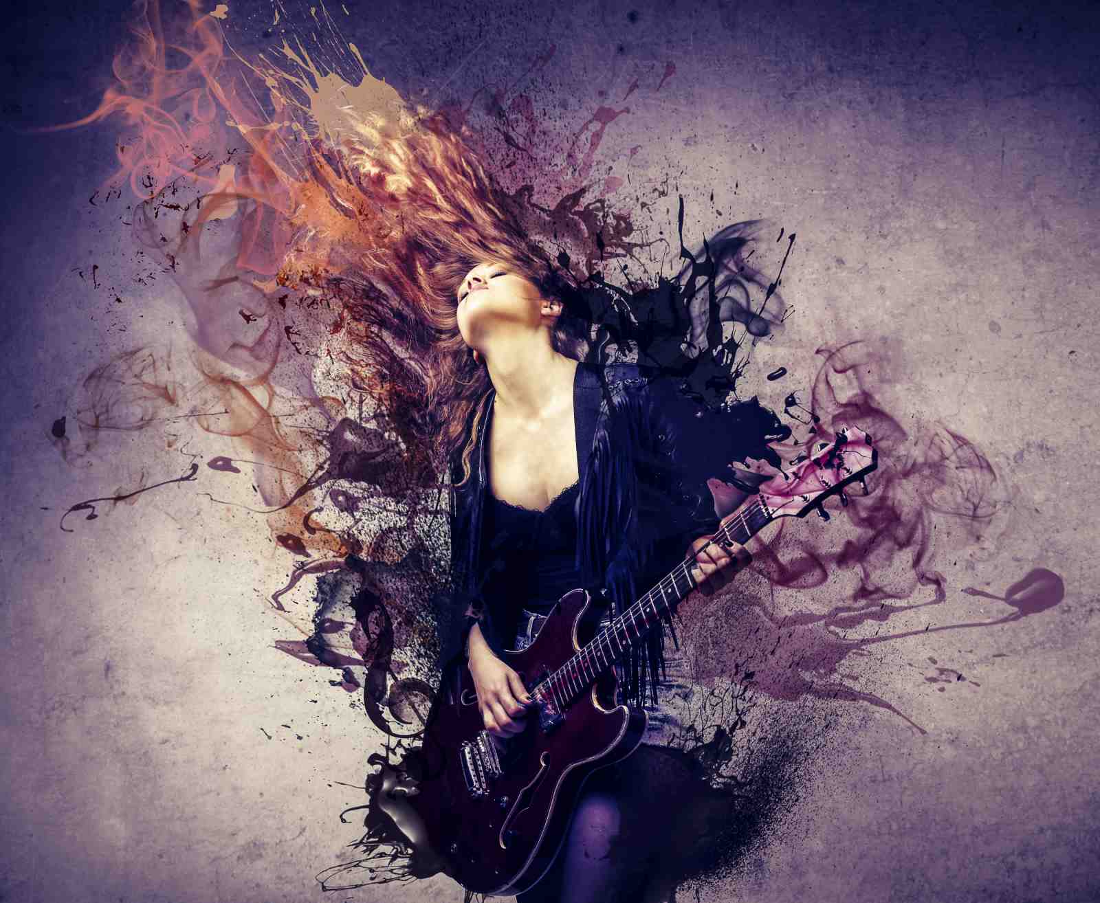 Explosive Rock Guitarist Wall Art
