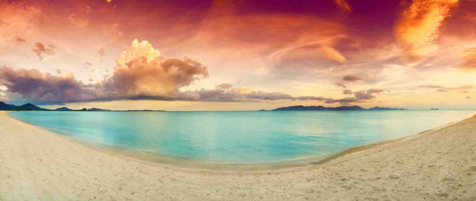 Serene Tropical Sunset Beach Wall Art