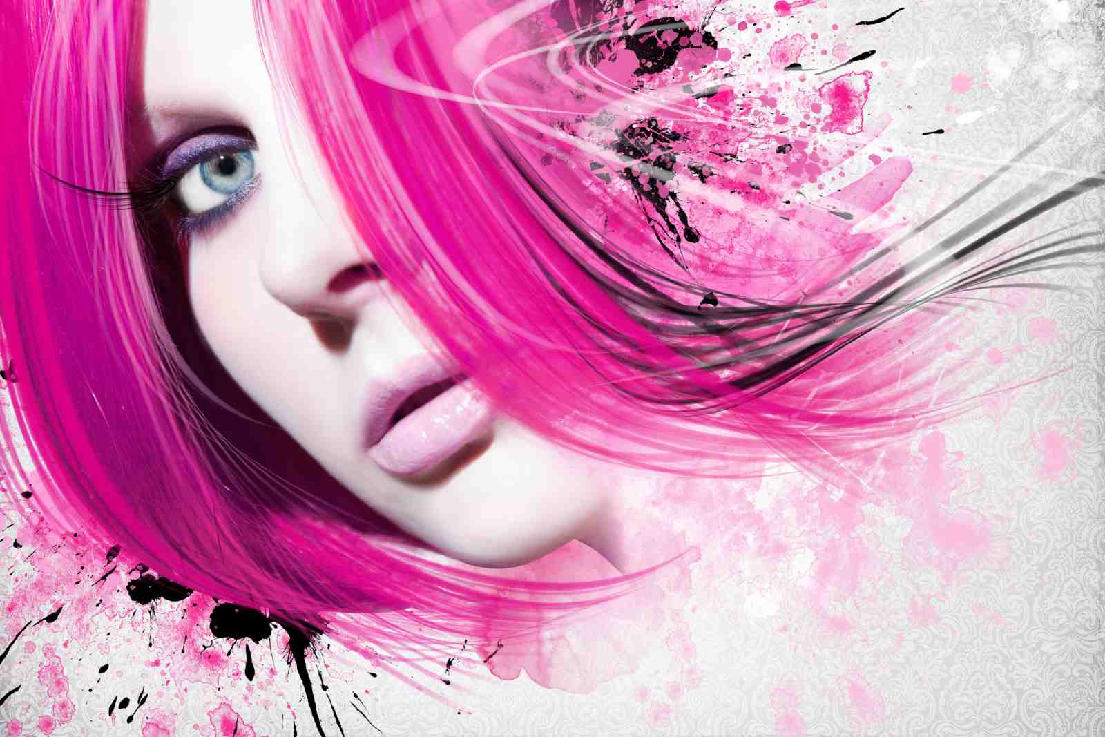 Vibrant Pink Punk Portrait Wall Art