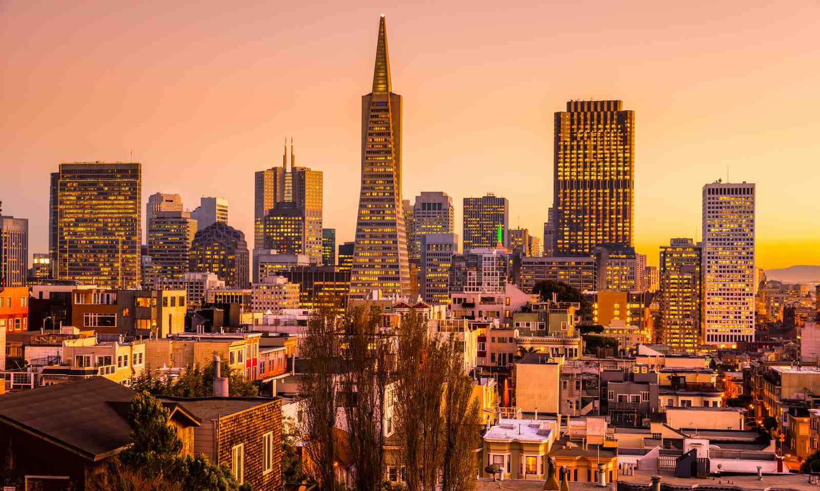 San Francisco Skyline Golden Hour Wall Art