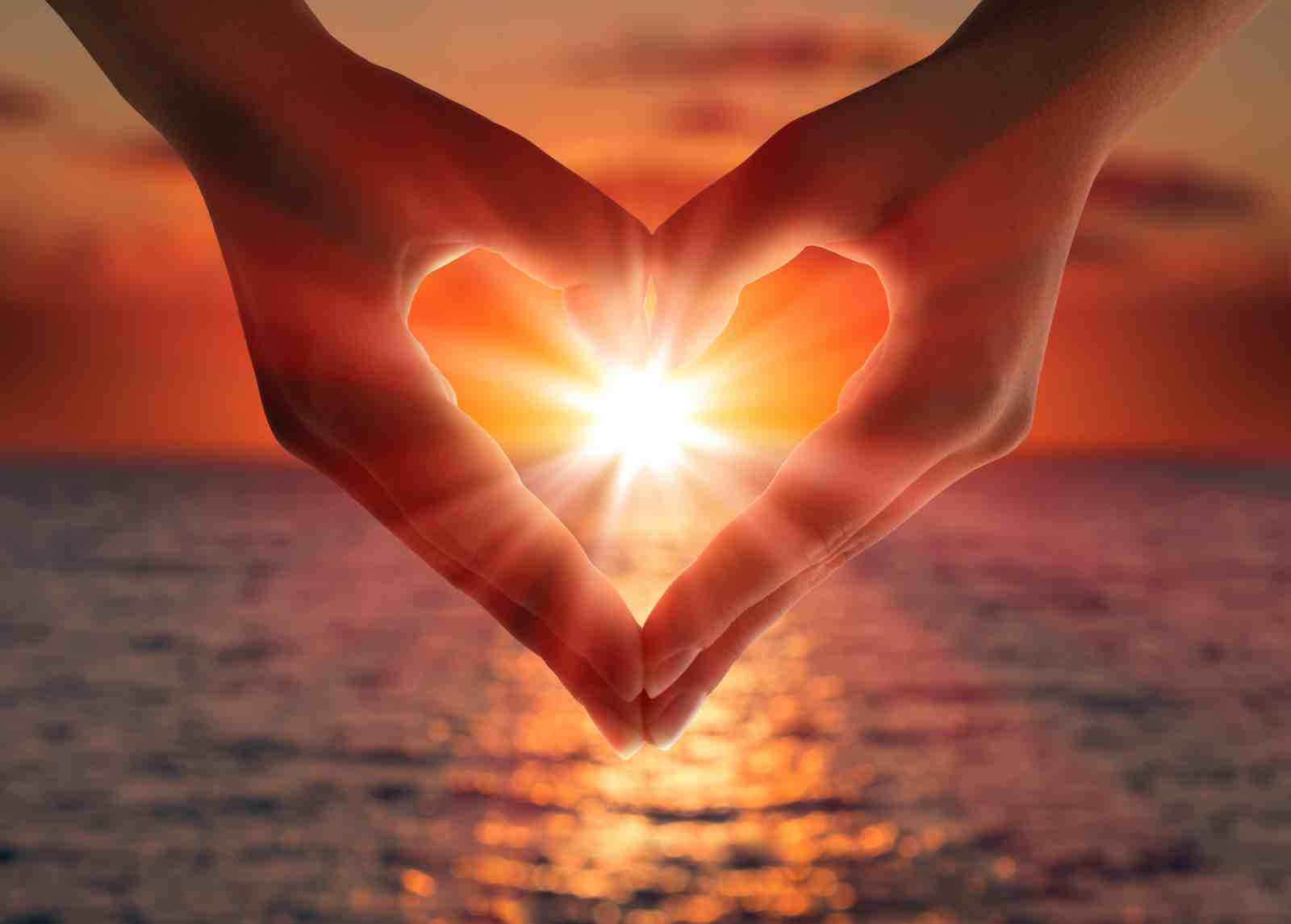 Sunset Love Heart Hands Wall Art