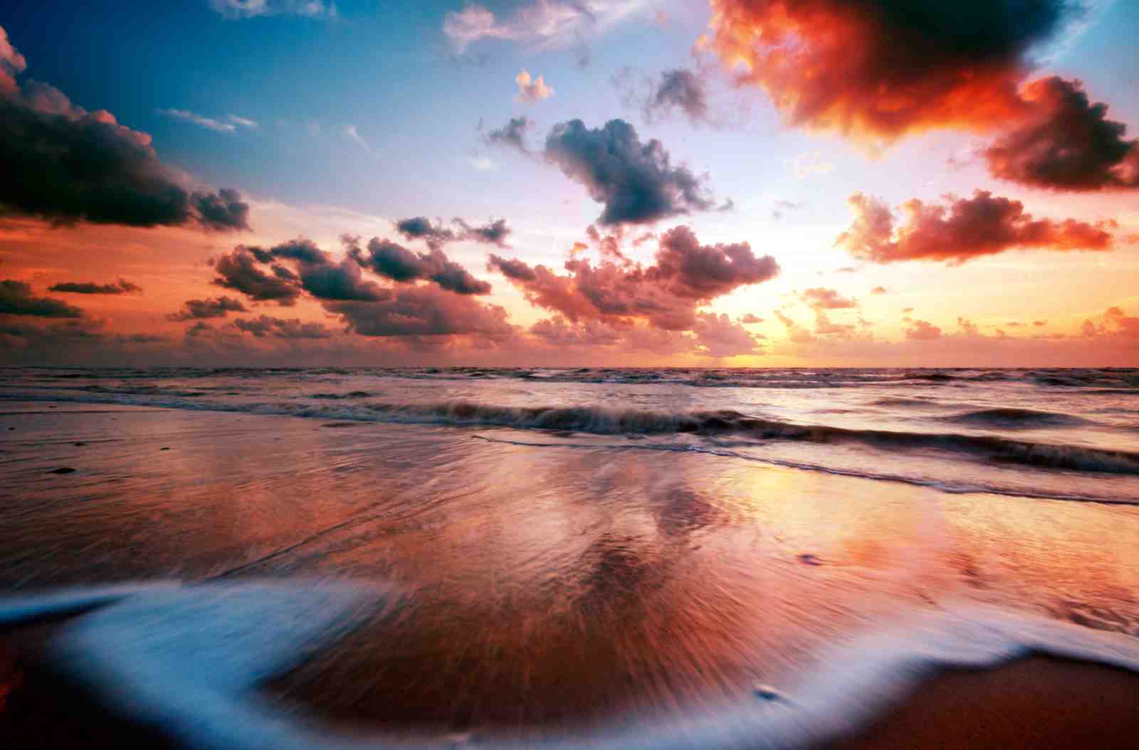 Vibrant Sunset Beach Wall Art