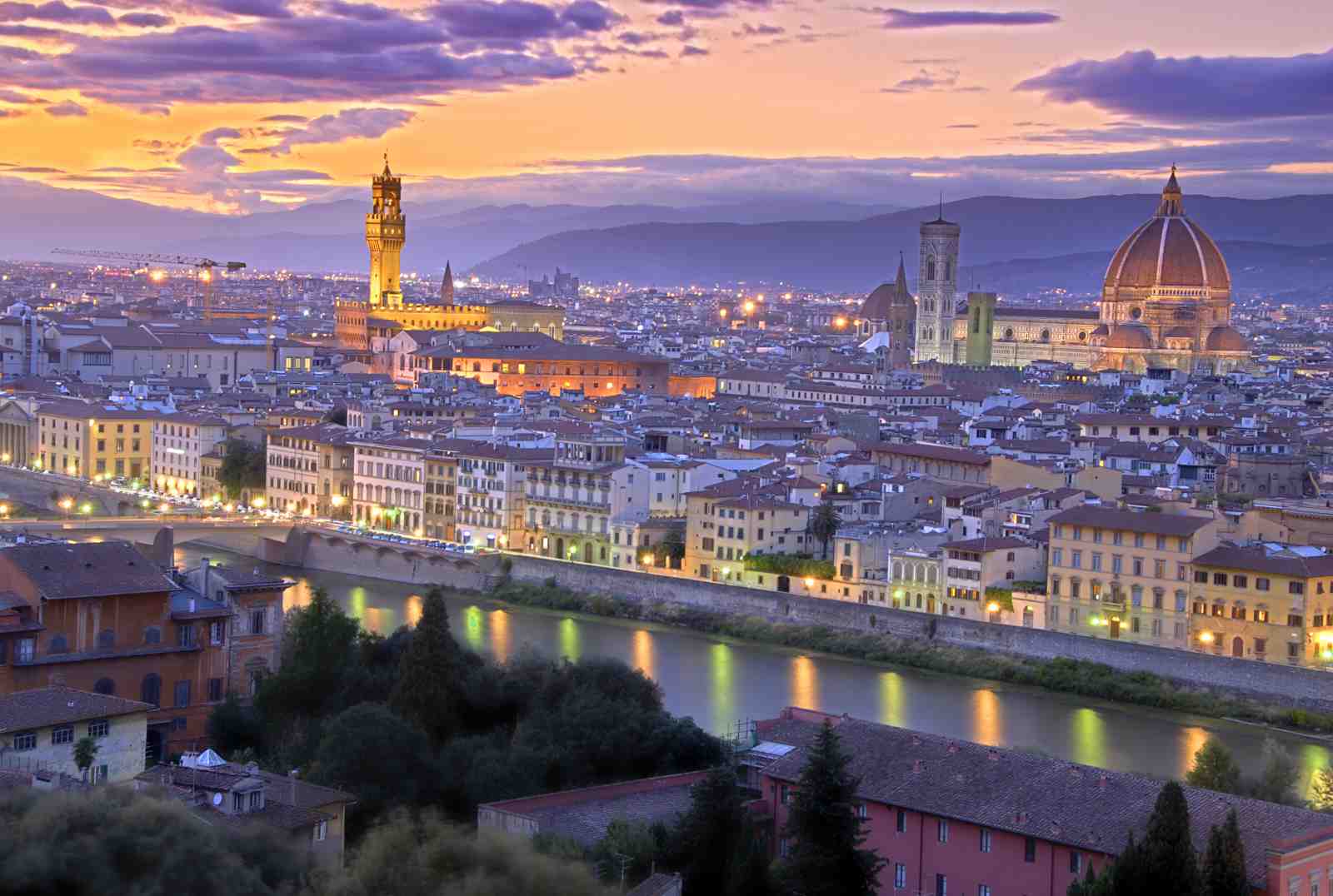 Florence Sunset Cityscape Wall Art