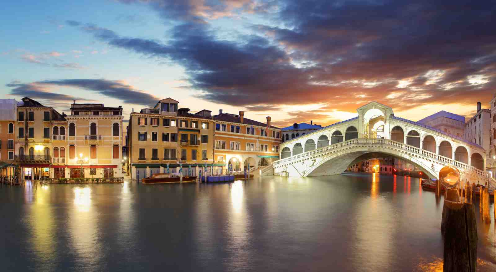 Venice Rialto Bridge Sunset Wall Art