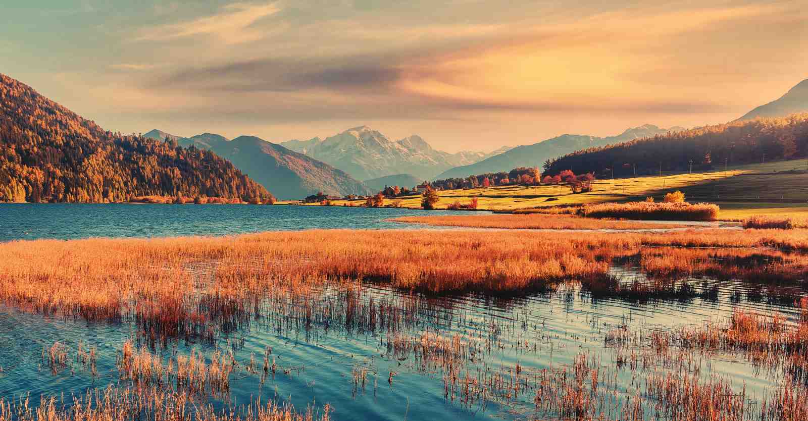 Tranquil Autumn Lake Landscape Wall Art
