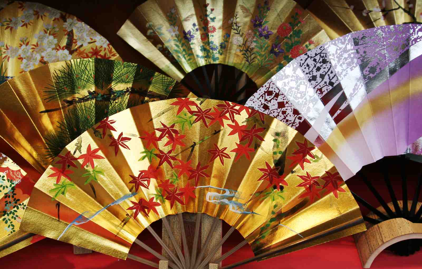 Elegant Japanese Maple & Floral Gold Wall Art
