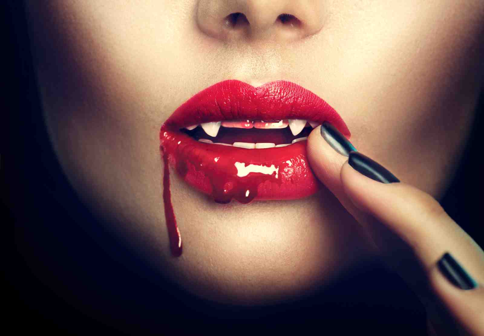 Vampire Kiss Gothic Red Lips Wall Art
