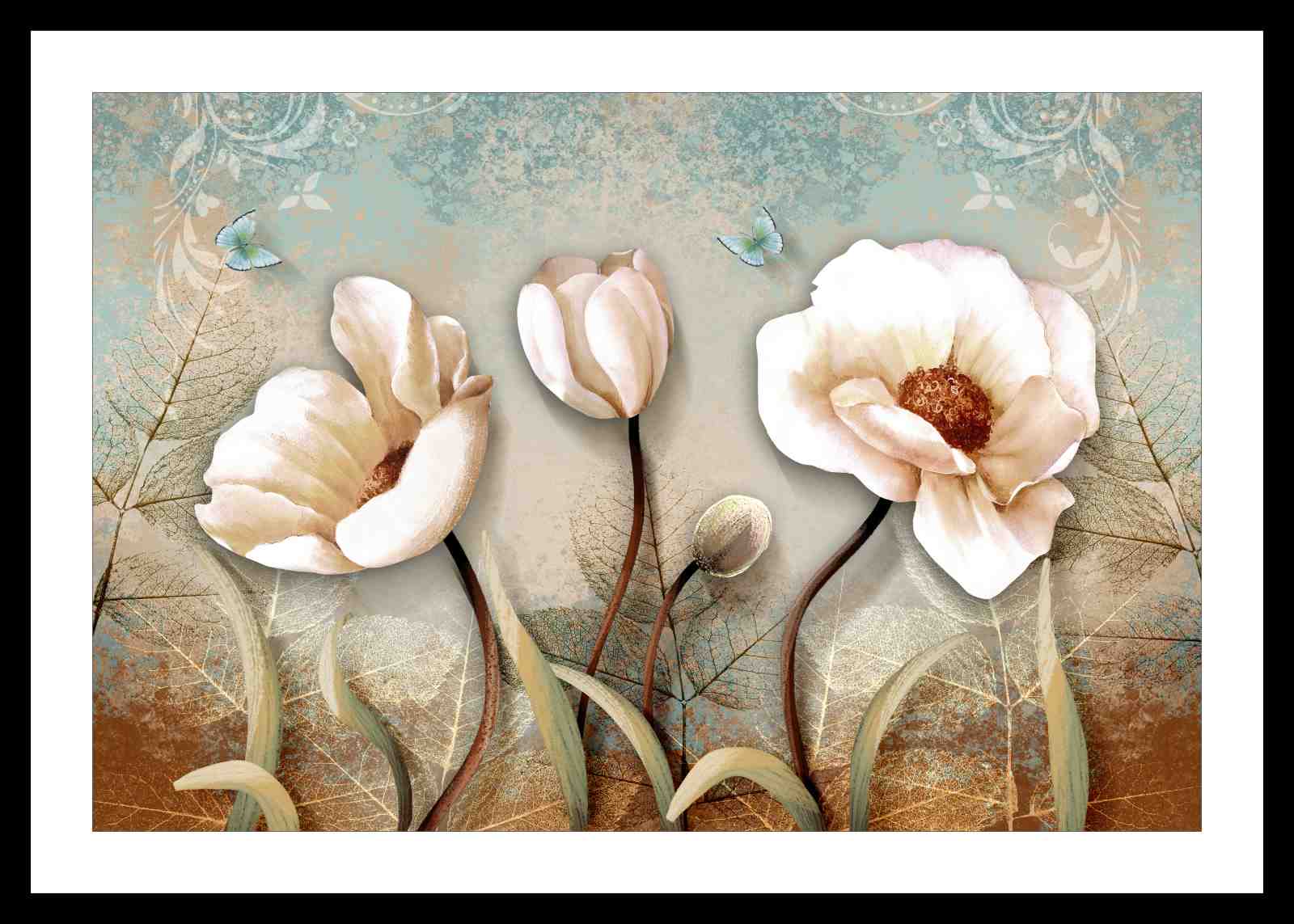 Elegant Floral & Butterfly Wall Art