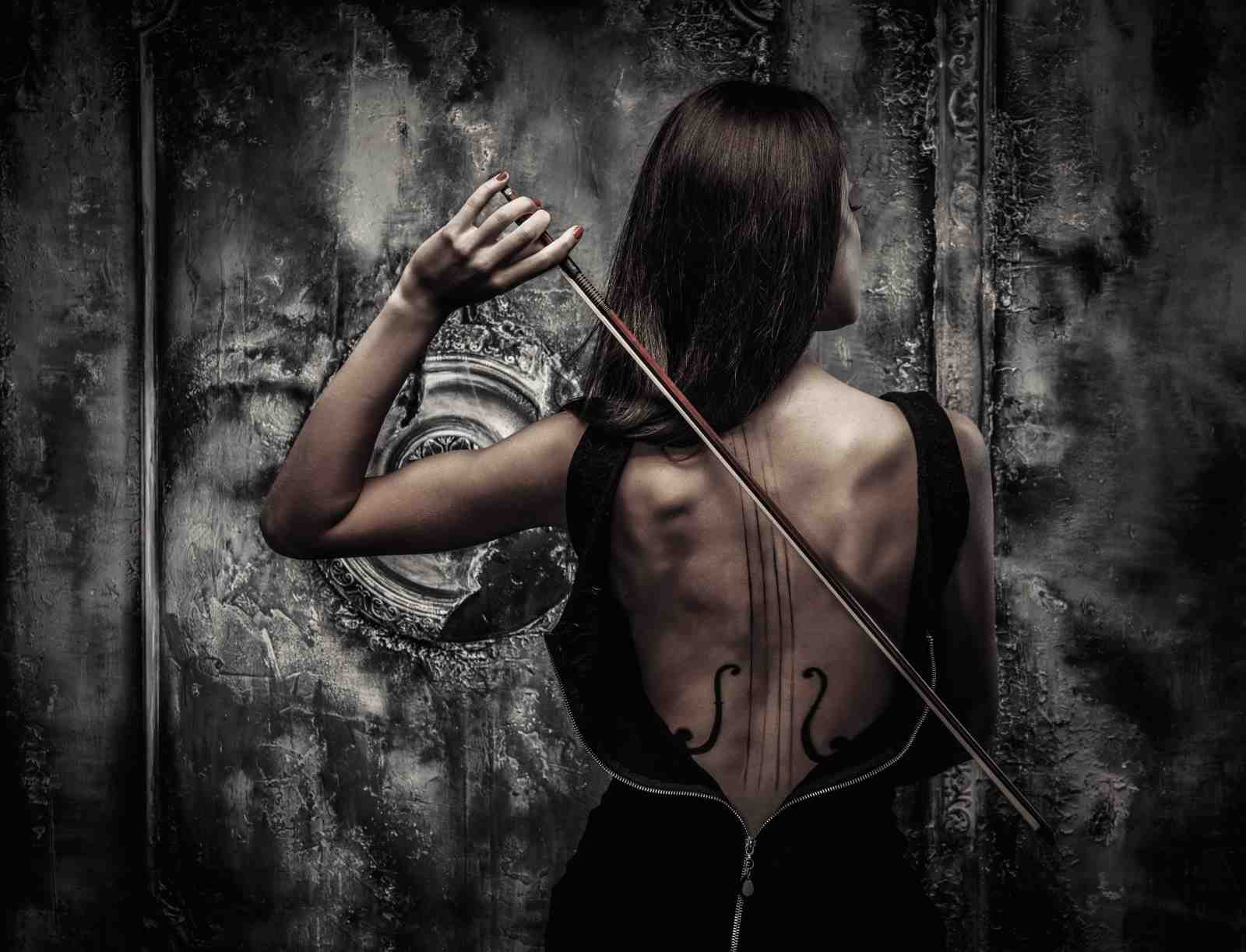Gothic Violinist Portrait Wall Art