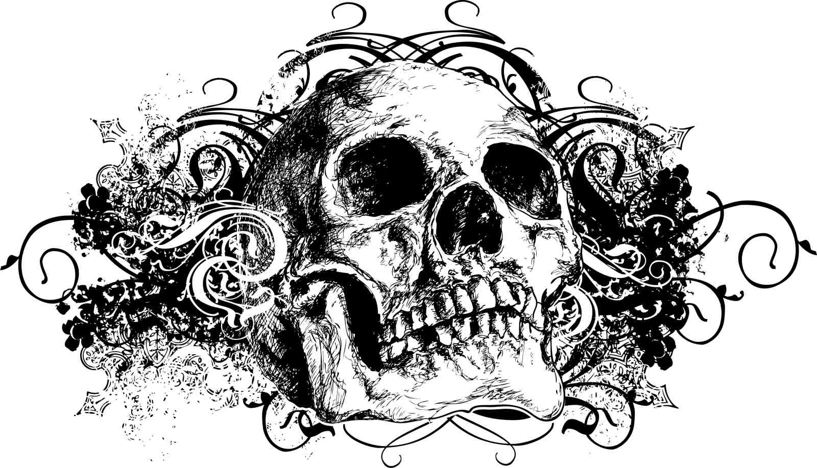 Gothic Skull Ornament Wall Art