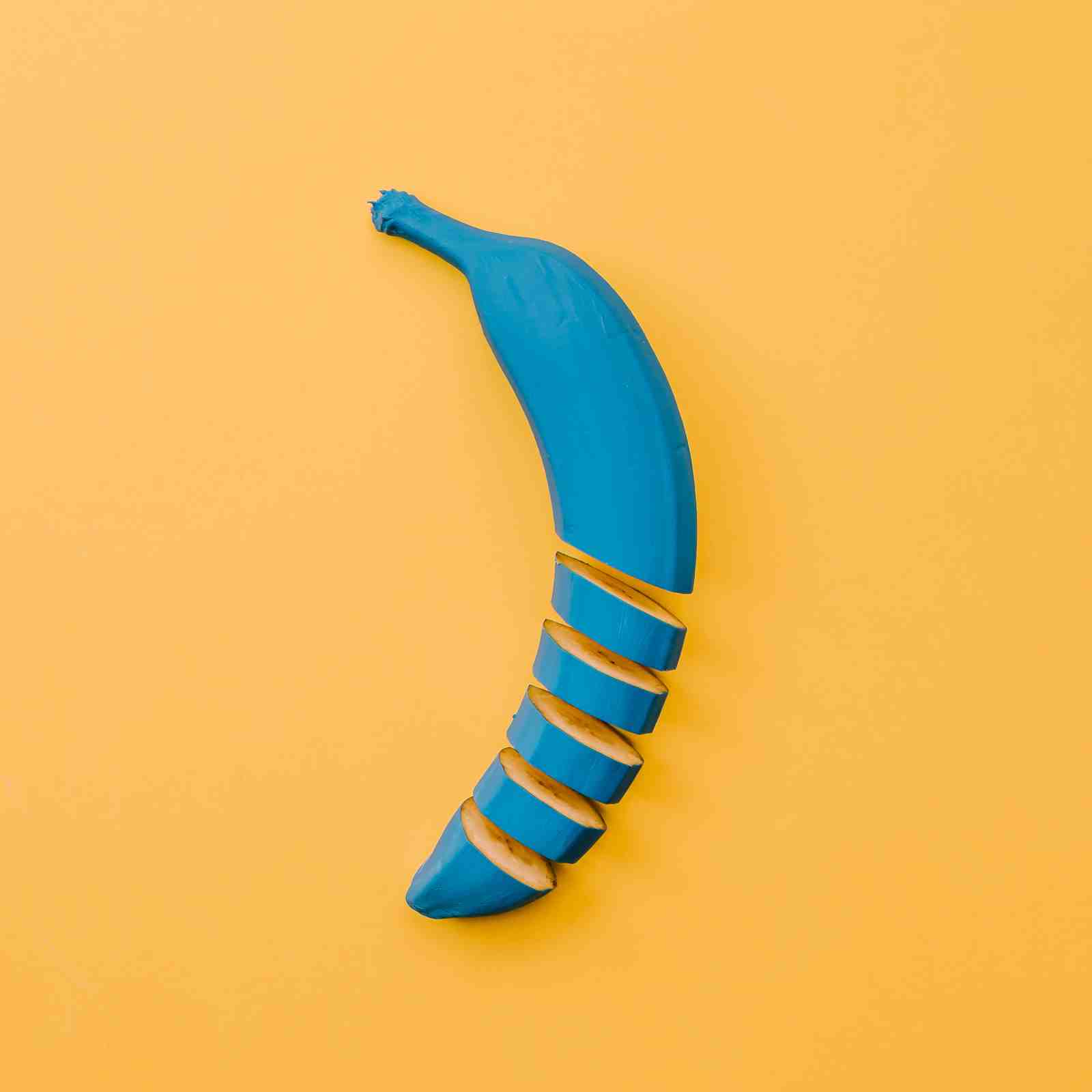 Vibrant Blue Banana Pop Art Wall Art