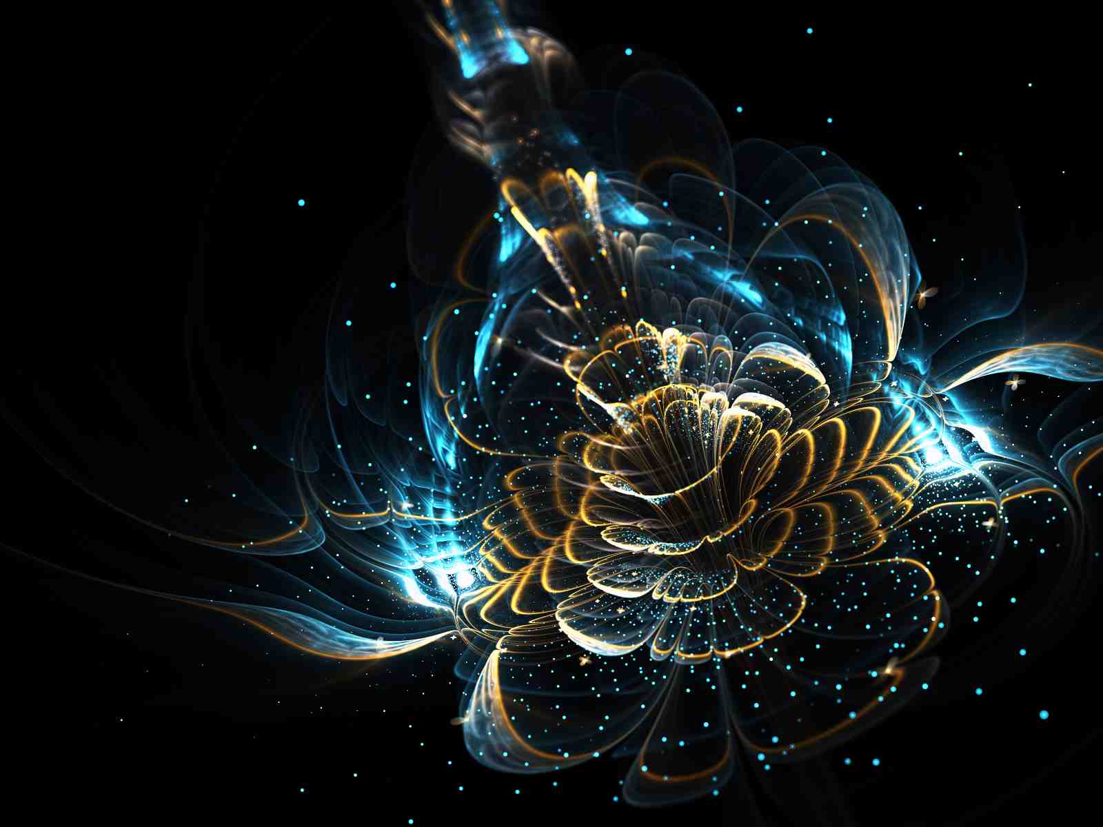 Abstract Nebula Flower Wall Art