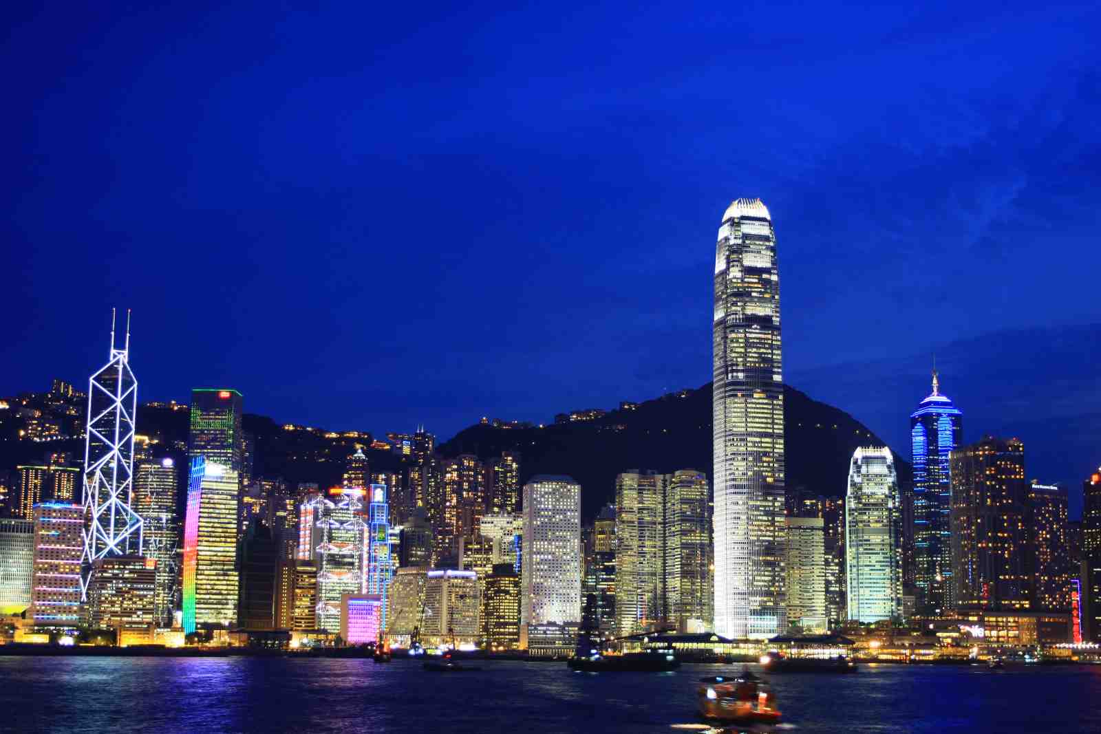 Hong Kong Skyline Night Cityscape Wall Art
