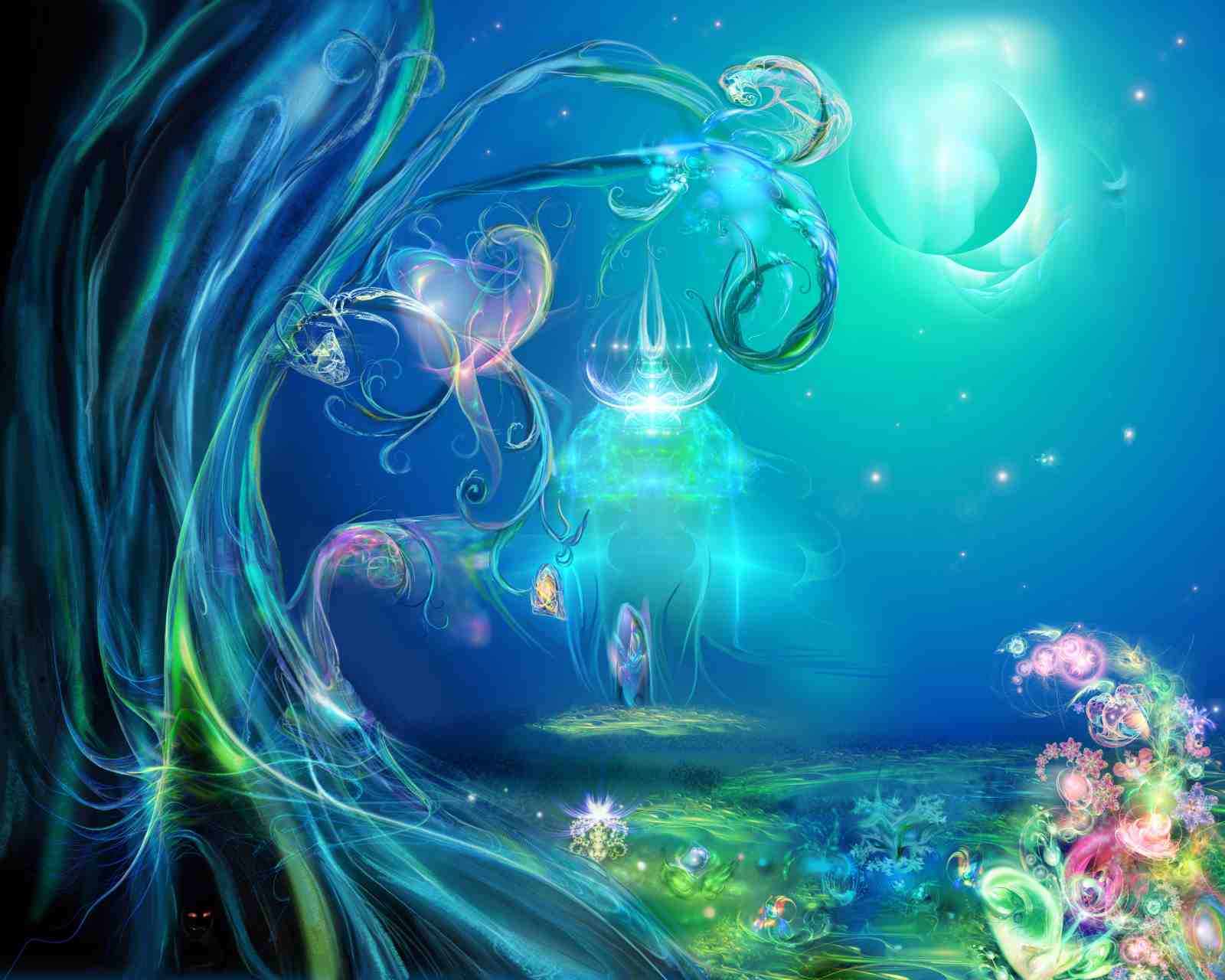 Enchanted Blue Dreamscape Abstract Wall Art