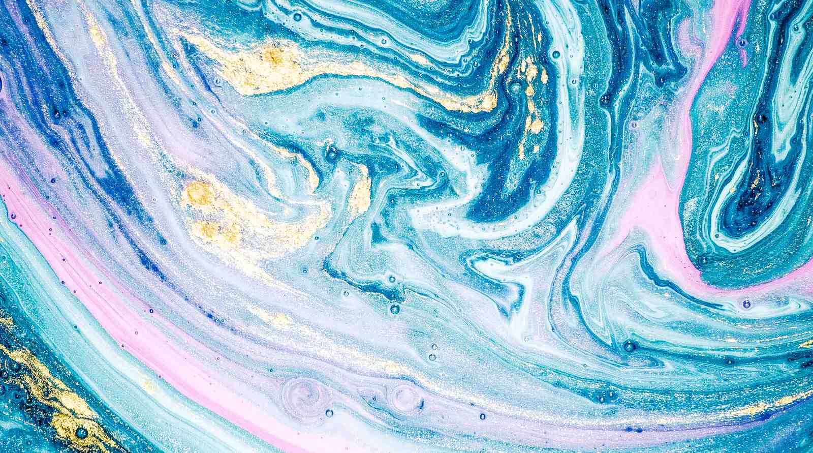 Ocean Swirl Gold Marble Abstract Wall Art