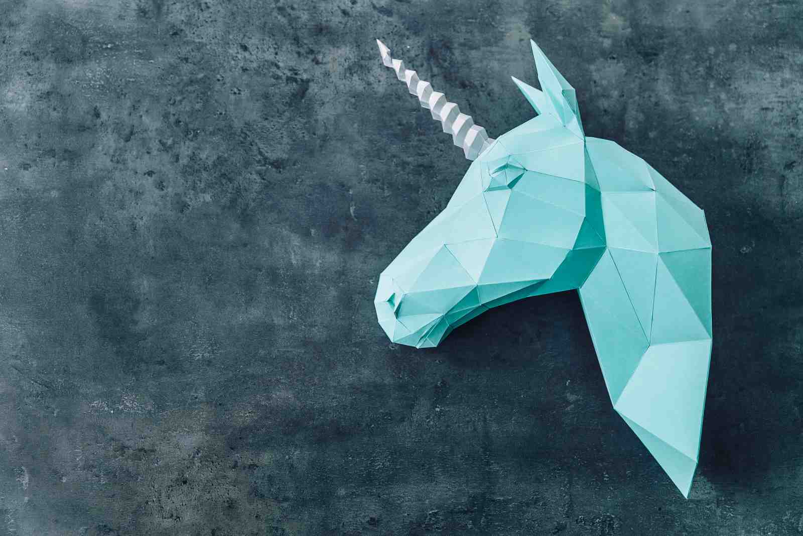 Geometric Teal Unicorn Wall Art Wall Art