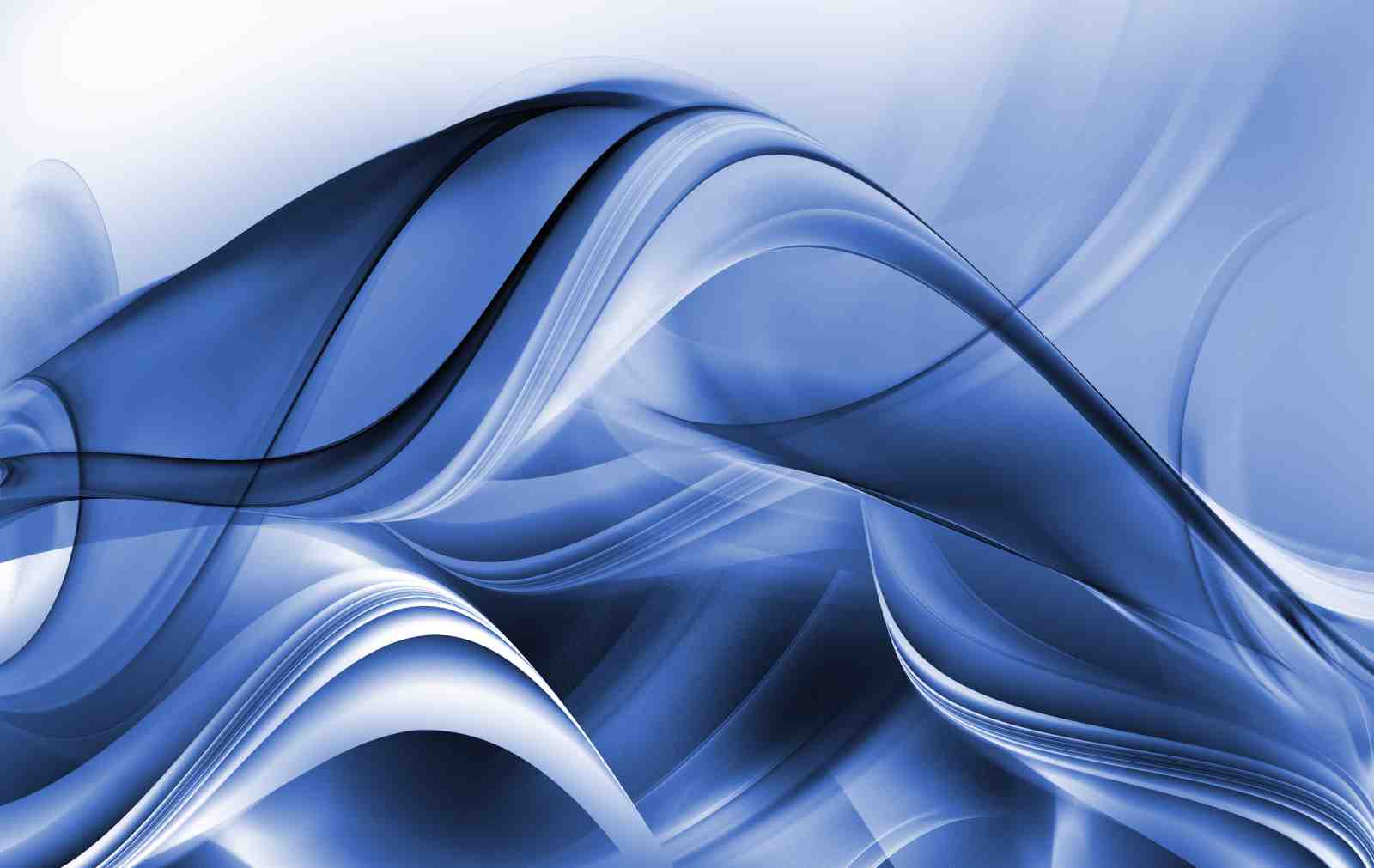 Abstract Blue Wave Flow Wall Art