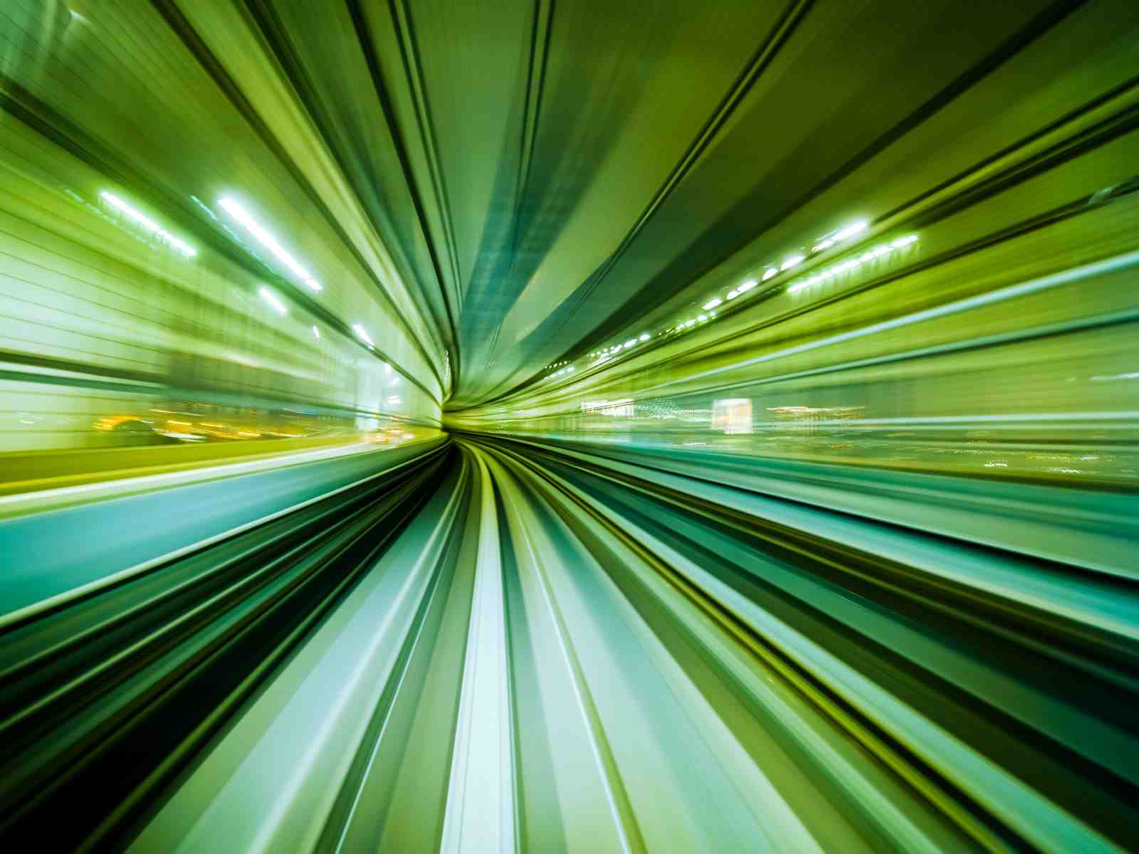 Modern Green Tunnel Speed Abstract Wall Art