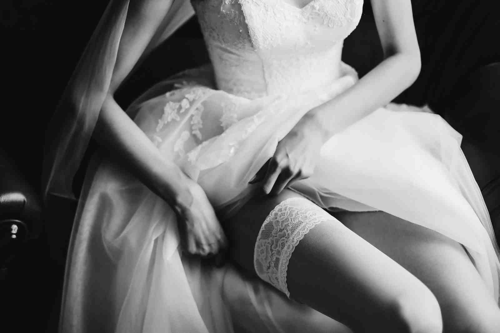 Elegant Bride Garters Black & White Wall Art