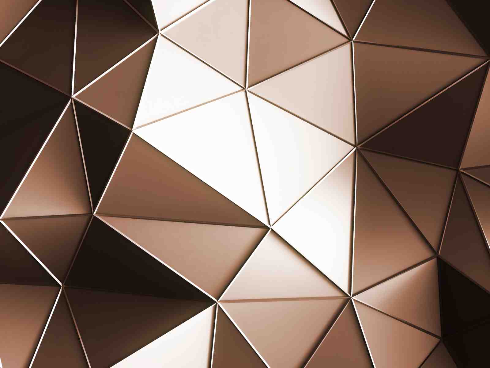 Geometric Bronze Facet Art Wall Art
