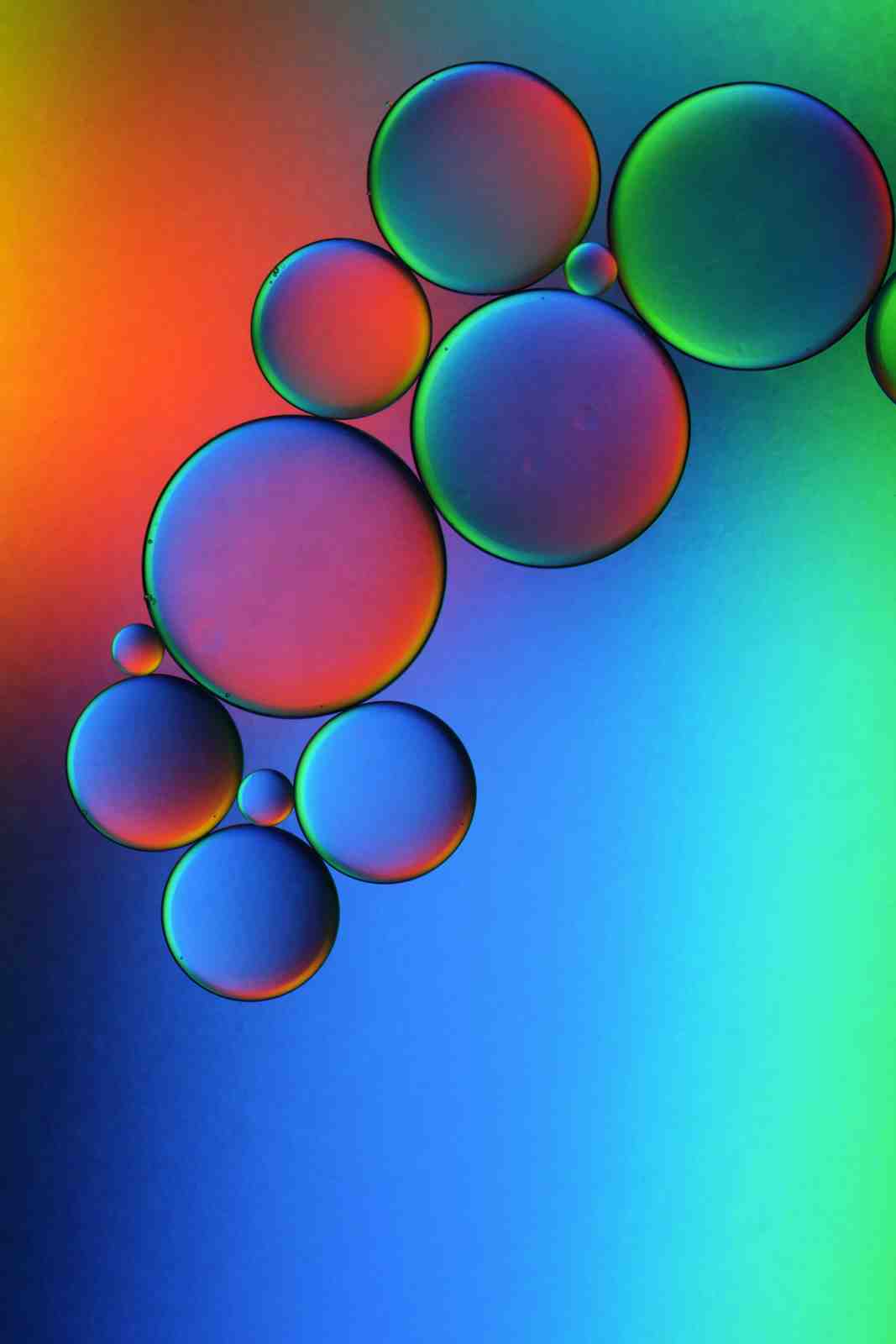 Vibrant Oil Droplets Abstract Wall Art