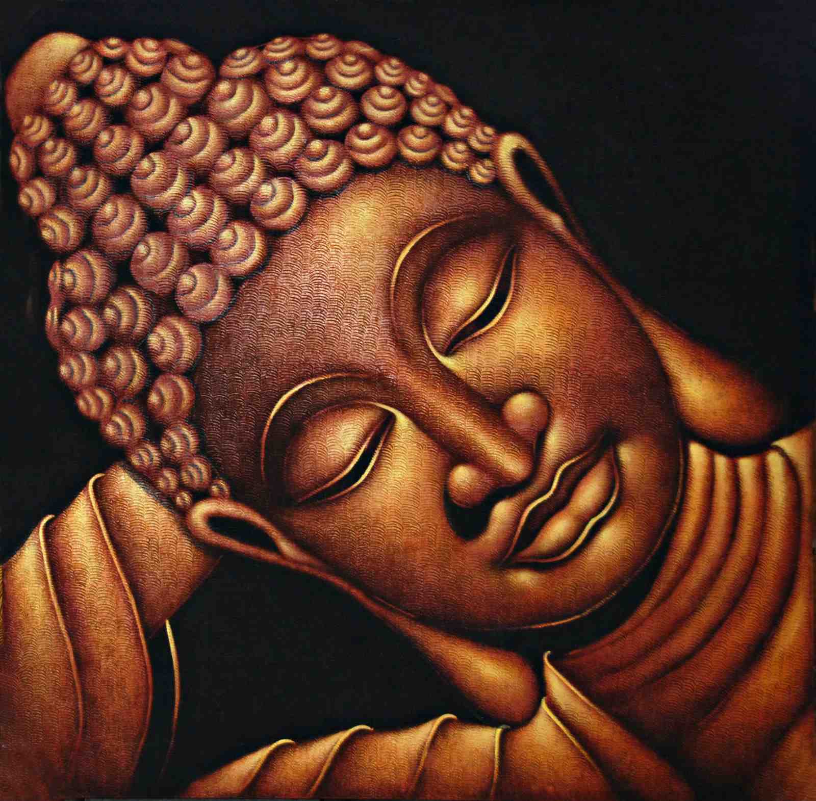 Serene Buddha Sleeping Face Wall Art Wall Art