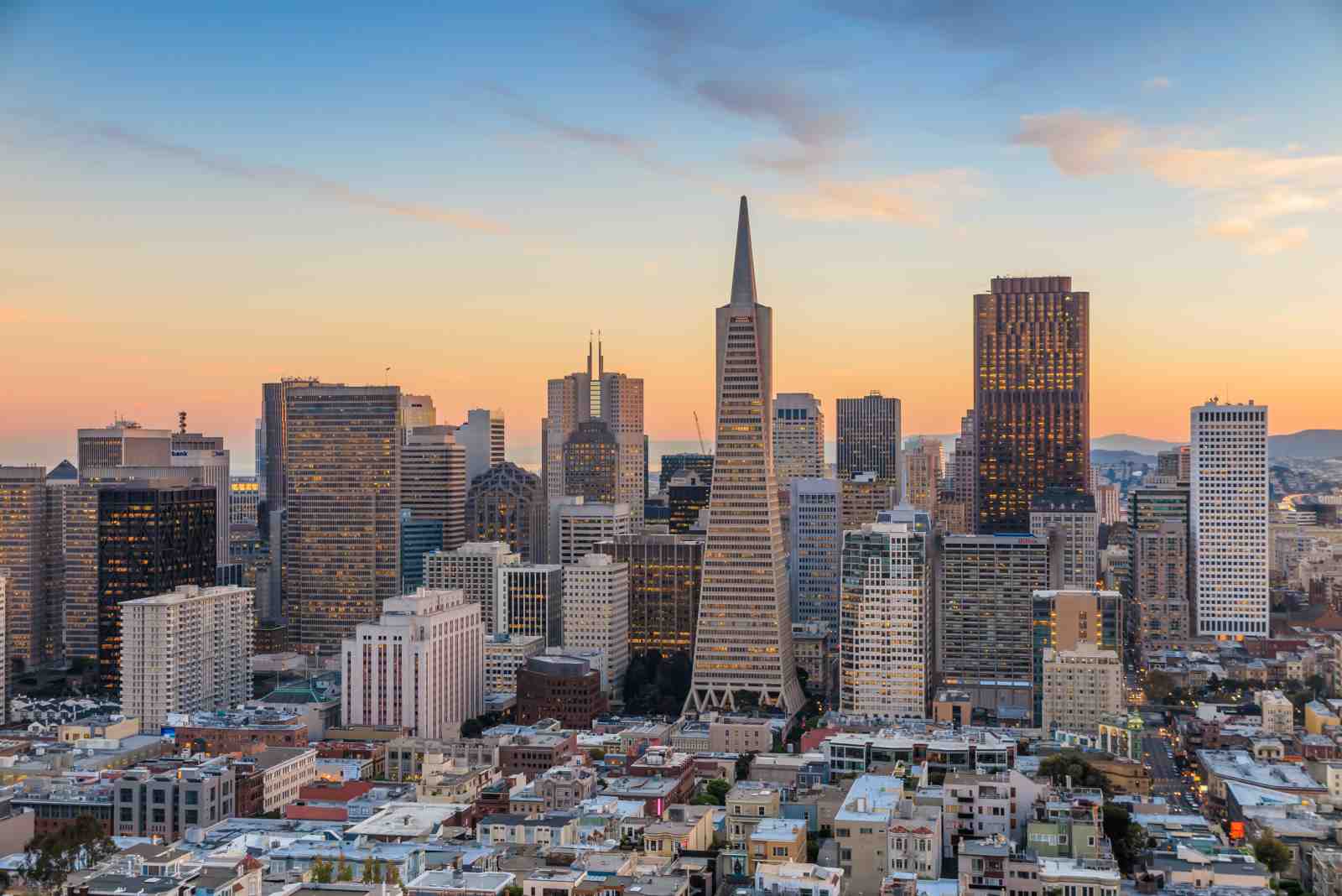 San Francisco Skyline Sunset Wall Art