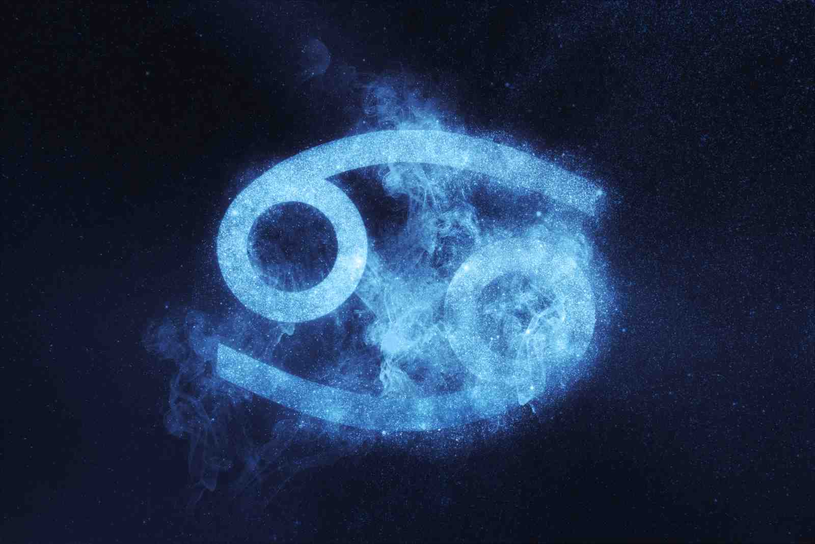 Mystic Blue Cancer Zodiac Symbol Wall Art