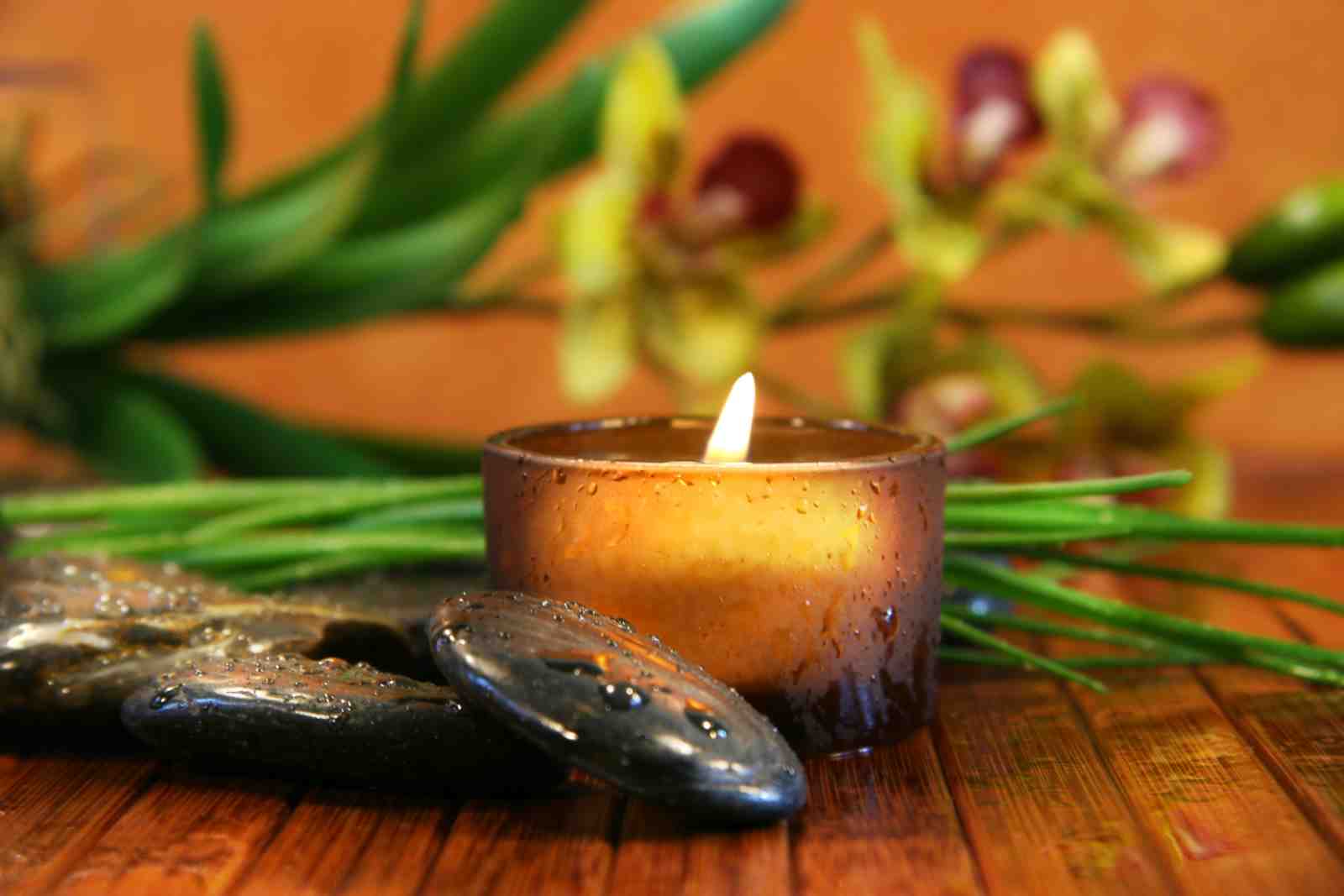 Tranquil Zen Spa Candle & Stones Wall Art