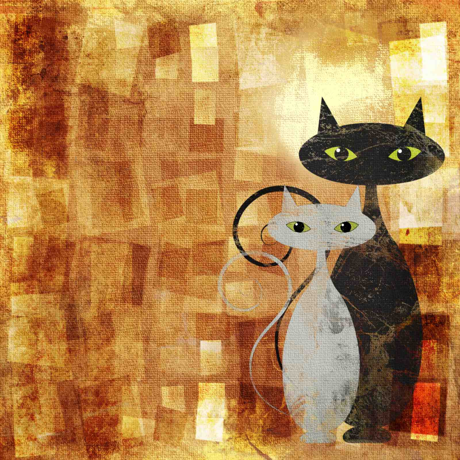 Retro Feline Friends Wall Art