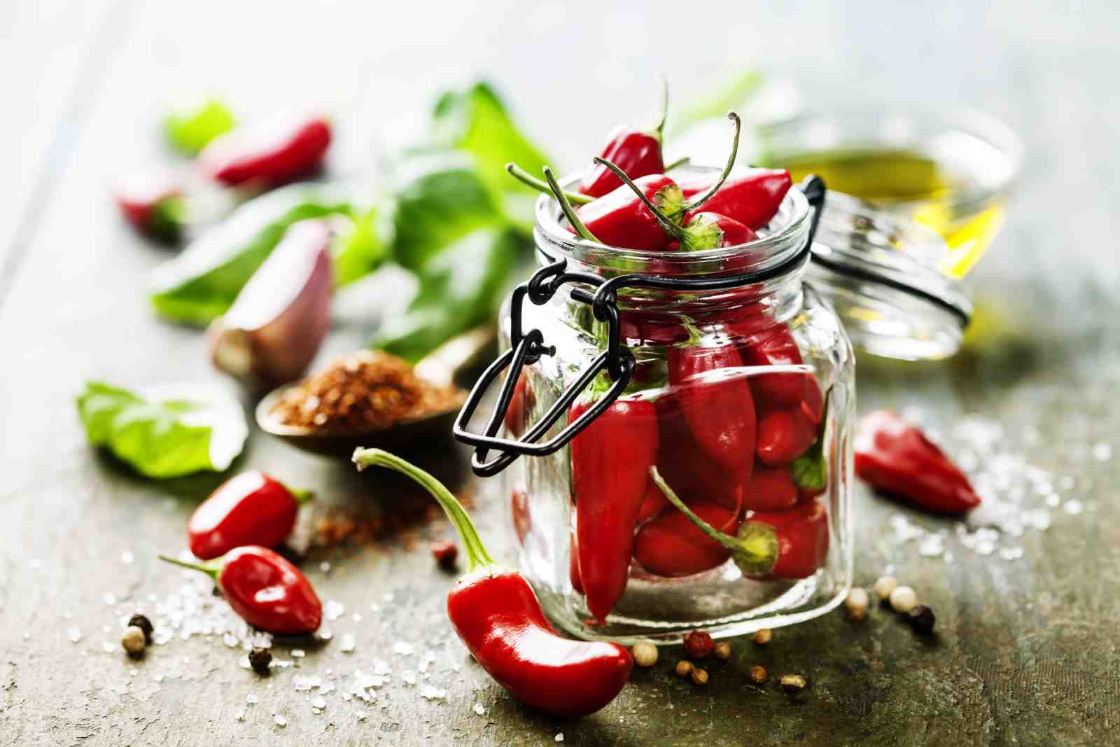 Vibrant Red Chili Pepper Jar Wall Art