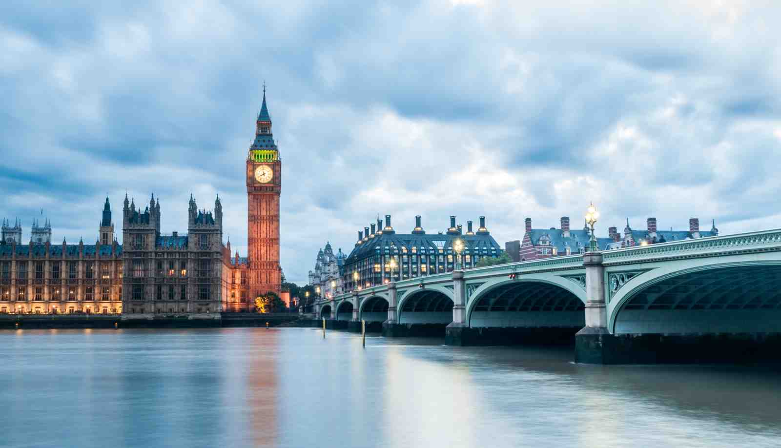 Big Ben London Bridge Dusk Wall Art