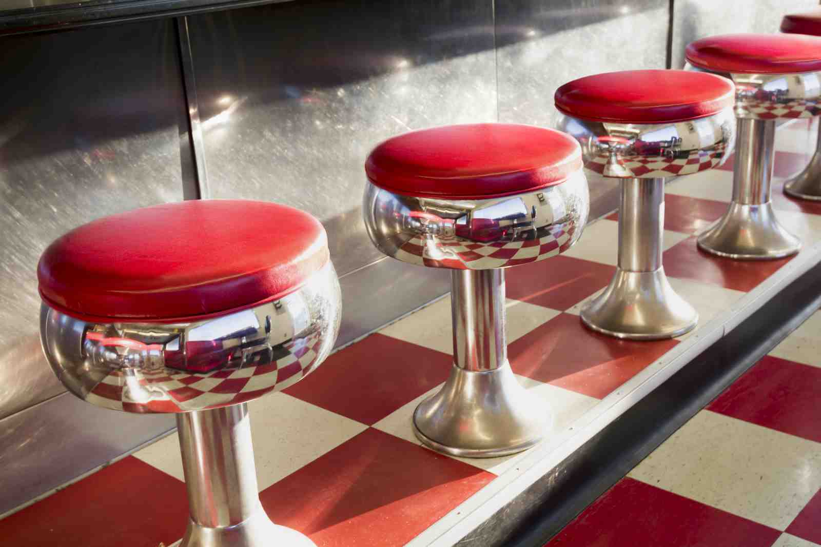 Retro Diner Red Stool Wall Art