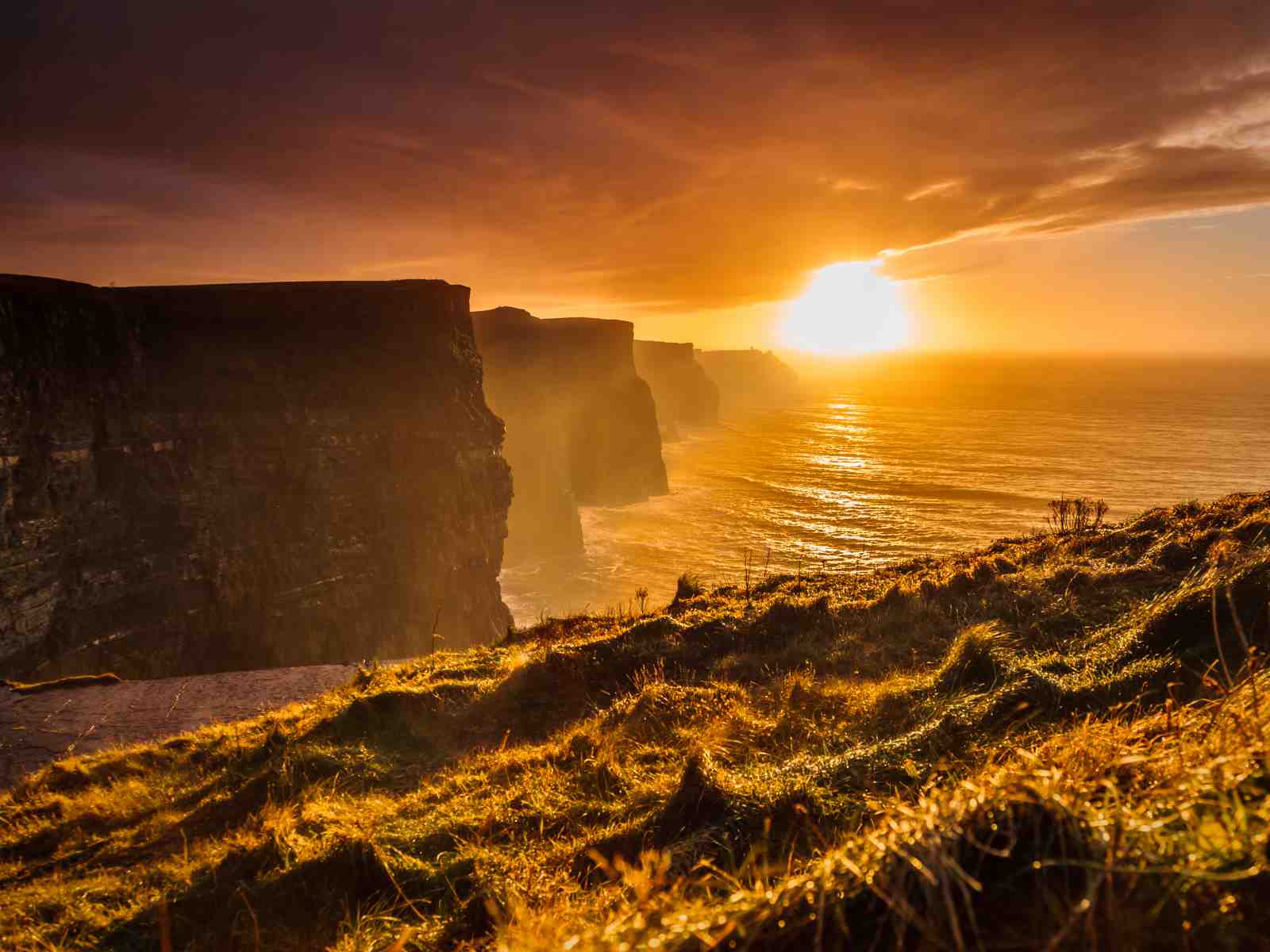 Dramatic Cliffs Sunset Wall Art