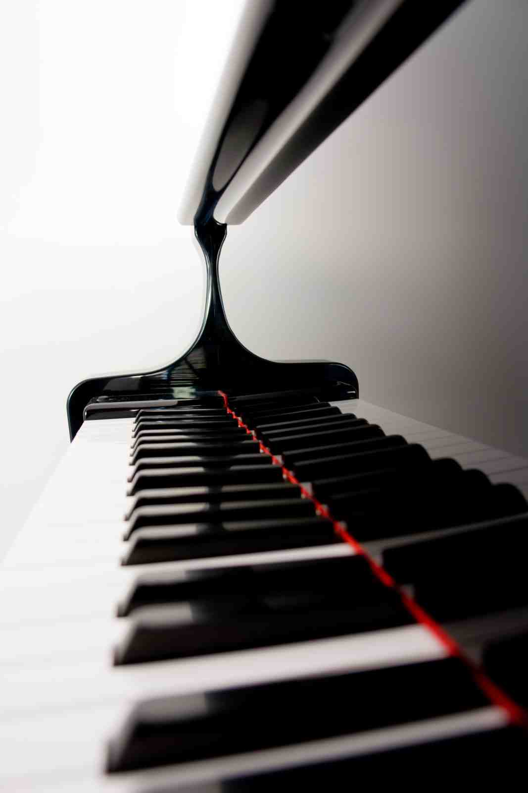 Elegant Piano Keys Red Accent Wall Art