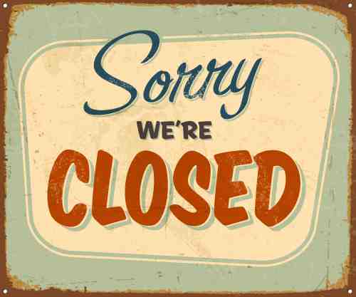 Vintage Sorry We're Closed Wall Art
