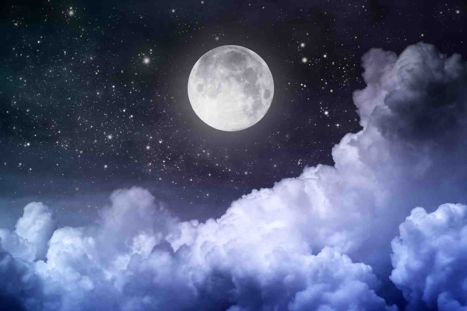 Majestic Moonlit Clouds Wall Art